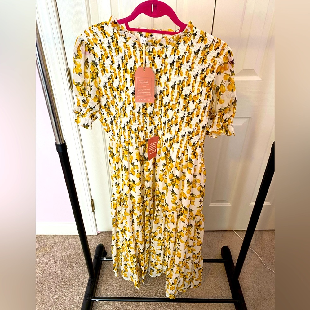 Brand new Ivy City Lemon drop midi dress